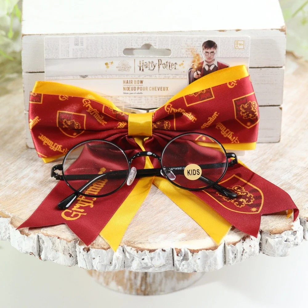 Harry Potter Gryffindor Hair Bow and Kids Glasses Set Wizarding World